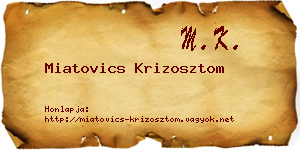 Miatovics Krizosztom névjegykártya